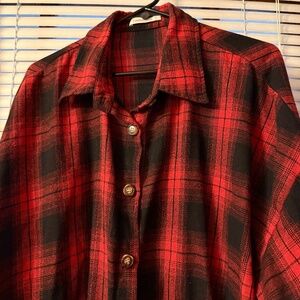 Red/Black Buffalo Plaid Flannel Shirt